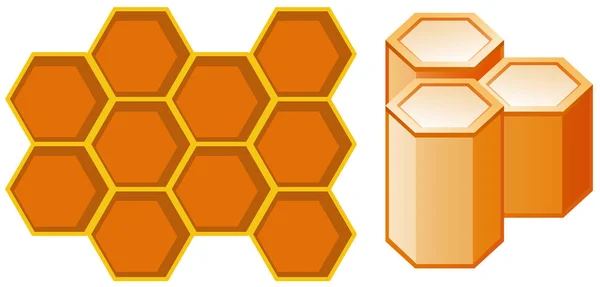 Иллюстрация Honeycomb Видом Спереди Сбоку — стоковый вектор