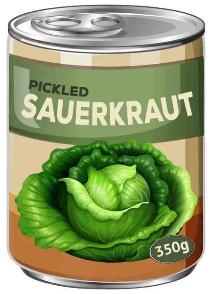 Burk Picklad Surkål Illustration — Stock vektor