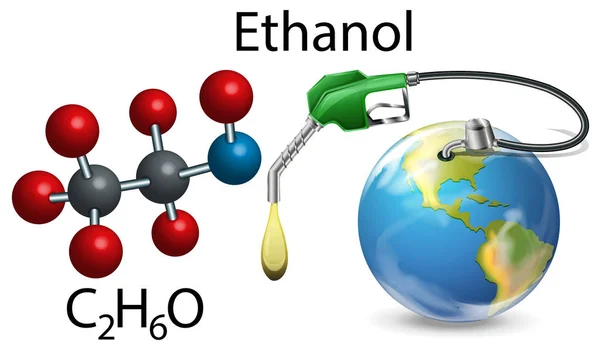 Ehanol Chemical Formula Illustration — Stock Vector