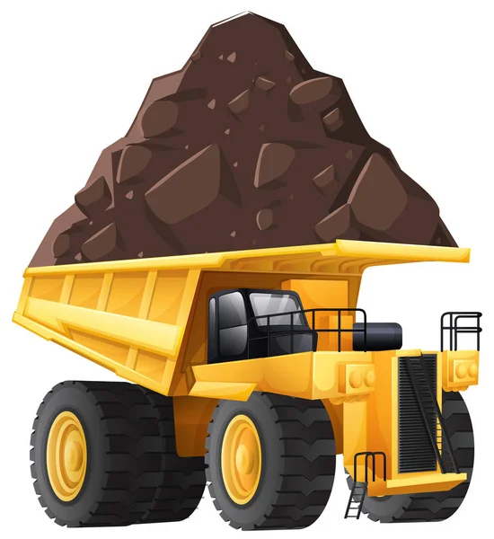 Dumper Truck White Background Ilustração — Vetor de Stock