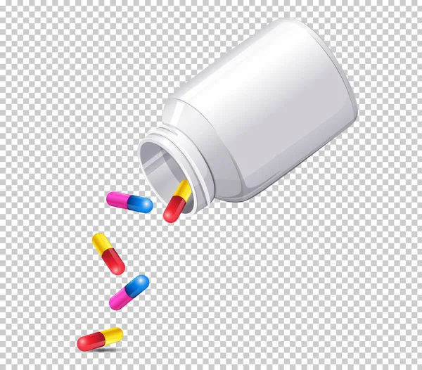透明背景插图上的一瓶药 — 图库矢量图片