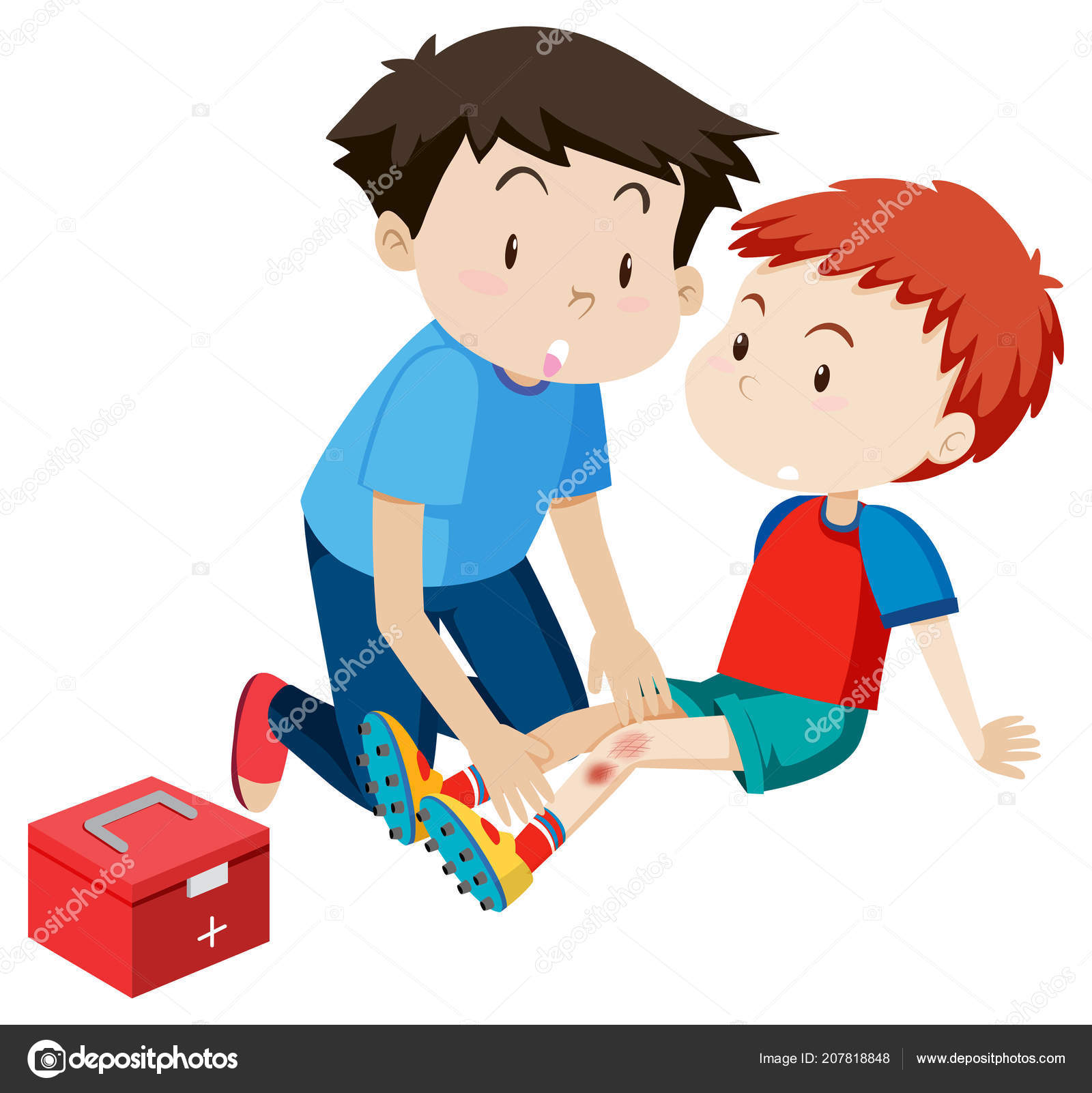 Man Helping Boy First Aid Illustration Stock Vector by ©blueringmedia  207818848, image size:1600x1602