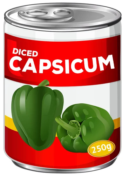 Lata Capsicum Cubos Ilustração —  Vetores de Stock