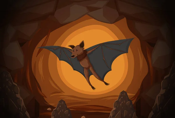 Bat Ilustracja Jaskini — Wektor stockowy