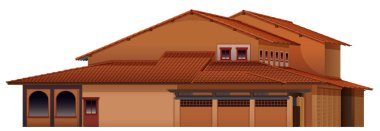 Büyük ev üzerinde beyaz backgrounf illüstrasyon