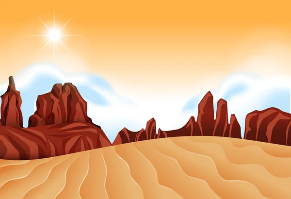 Una Ilustración Aislada Escena Del Desierto — Vector de stock