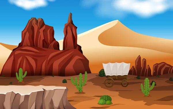 Beautiful Desert Landscape Illustration — Stock Vector