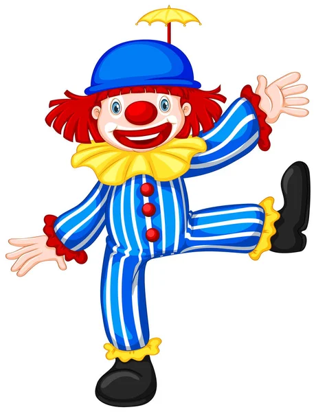 Красочная Забавная Цирковая Иллюстрация Клоуна — стоковый вектор