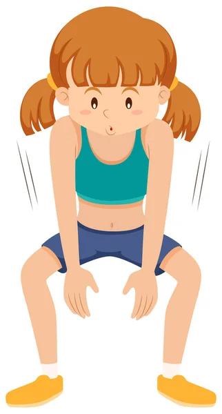 Иллюстрация Упражнений Девочек — стоковый вектор