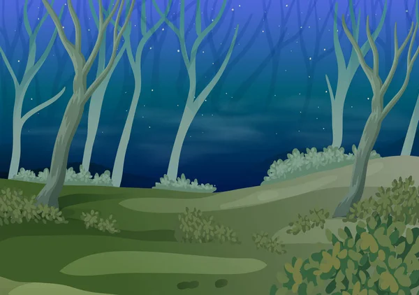 Bir orman, gece saat illüstrasyon