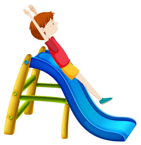 Boy Slide Illustration — Stock Vector