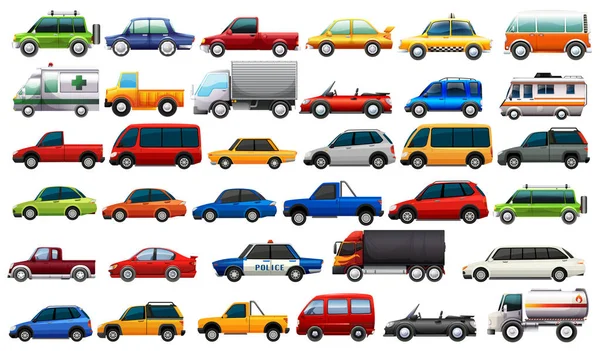 Set Road Vehicles Illustration — Stock Vector