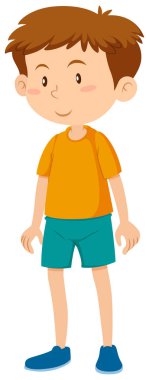 Genç esmer çocuk illüstrasyon