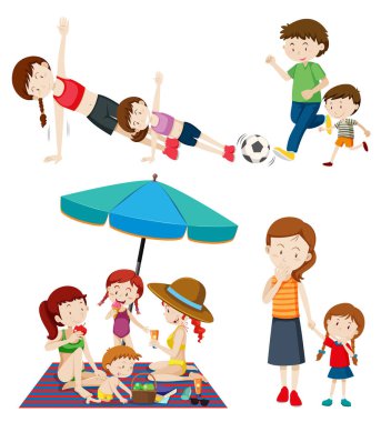 Birtakım insanlar ve etkinlik illüstrasyon