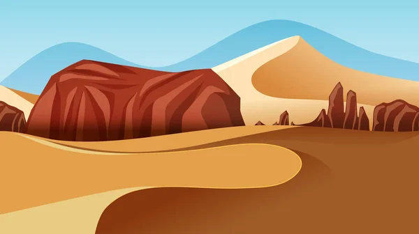 Una Scena Del Deserto Giorno Illustrazione — Vettoriale Stock