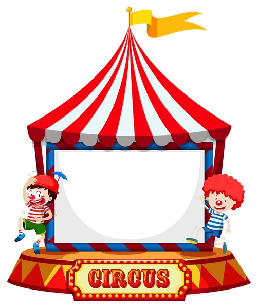 Tenda Circo Com Ilustração Quadro Palhaços —  Vetores de Stock