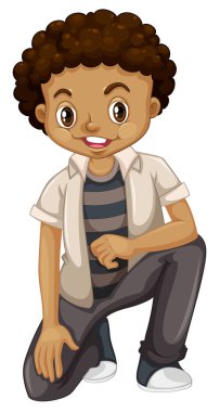 Beyaz arka plan illüstrasyon tabaklanmış çocuğu