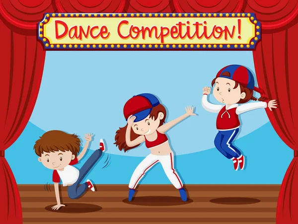 Dance Compeition Performance Concept Illustrazione — Vettoriale Stock