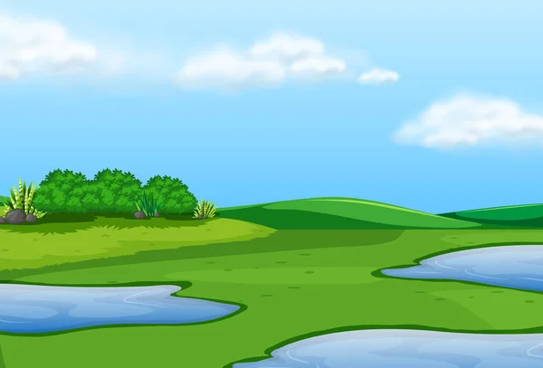 A beautiful green landscape illustration