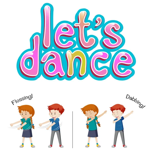 Chlapec Dívka Let Dance Ilustrace — Stockový vektor