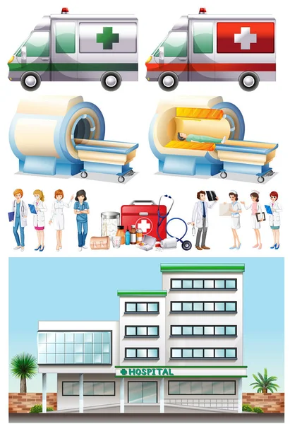 Hospital Medical Elements Illustration — Stock Vector