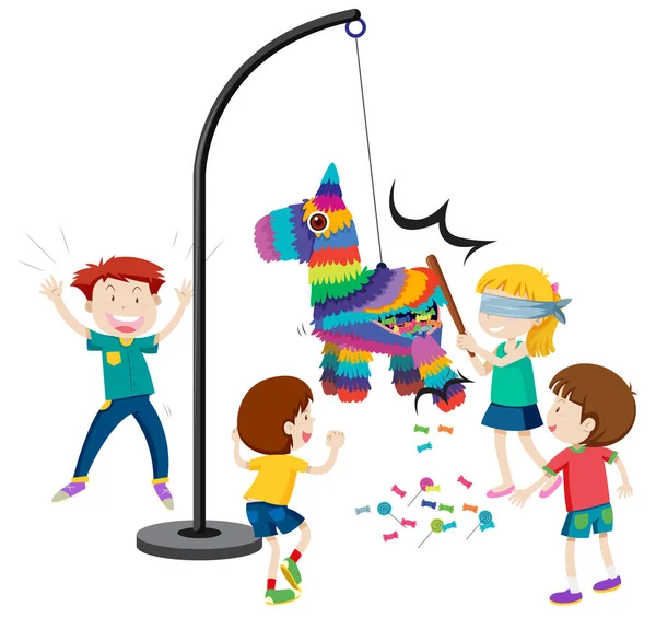 Golpear Ilustración Juego Piñata — Archivo Imágenes Vectoriales