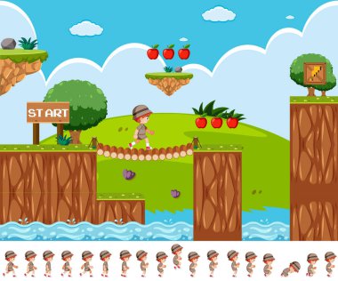 Safari çocuk çizim ile oyun tasarımı