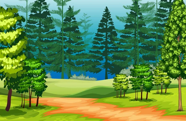 Une Belle Nature Illustration Paysage — Image vectorielle