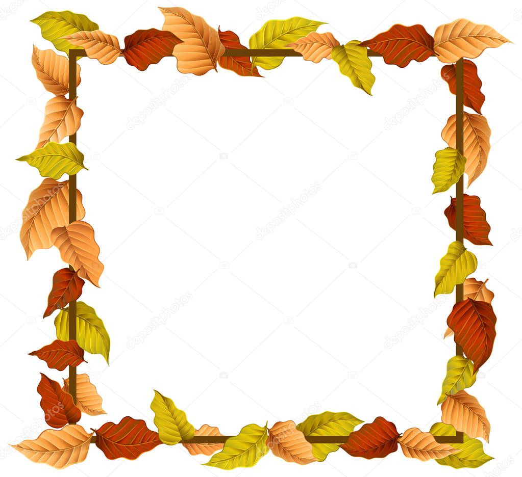 An autumn leaf border illustration