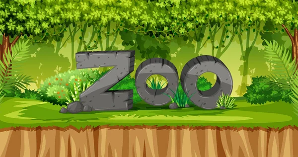 Nature Zoo Template Illustration — Stock Vector