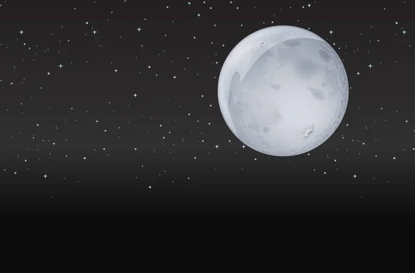 Φεγγάρι Στην Εικόνα Σκοτεινή Νύχτα — Διανυσματικό Αρχείο