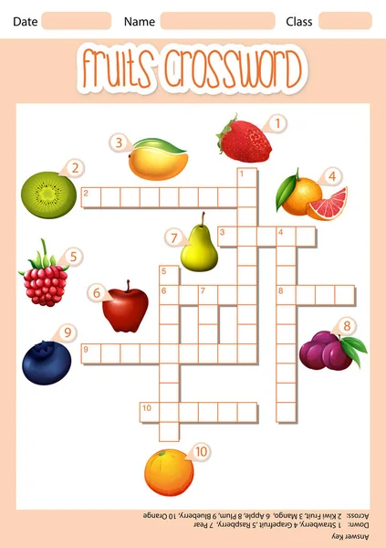 Fruta Cruz Palabra Concepto Ilustración — Vector de stock