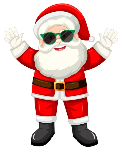 Joyeux Père Noël Avec Des Lunettes Soleil Illustration — Image vectorielle