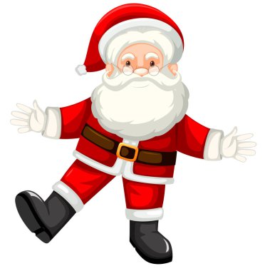 Beyaz kağıt çizimde üzerinde mutlu bir Noel Baba