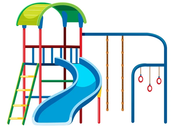Parques Infantis Conjunto Slides Sobre Fundo Branco Ilustração —  Vetores de Stock