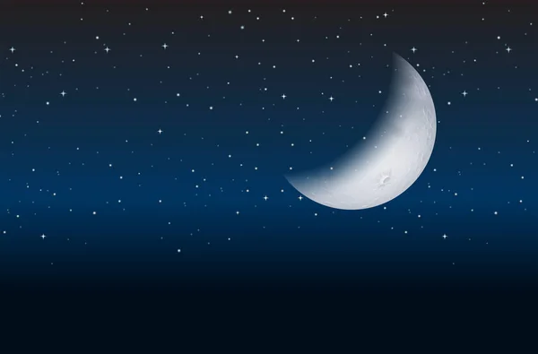 Demi Lune Sur Illustration Ciel — Image vectorielle