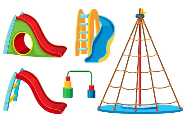 Conjunto Slides Parque Infantil Ilustração Equipamentos —  Vetores de Stock