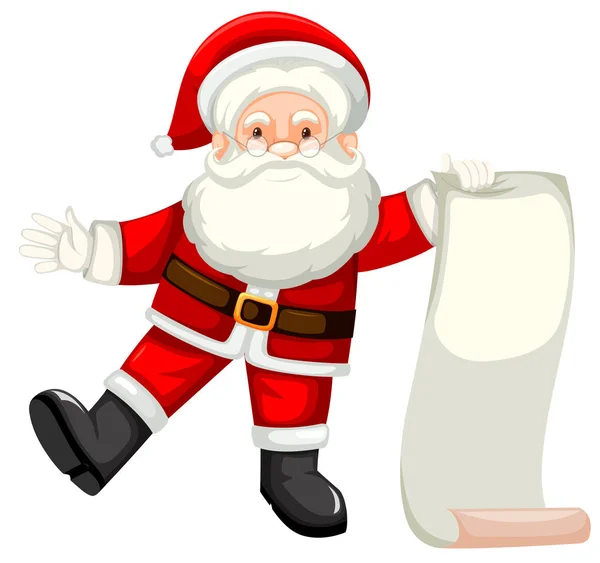 Une Illustration Liste Papier Tenue Père Noël — Image vectorielle