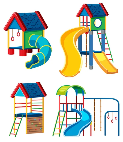 Set Attrezzature Parco Giochi Illustrazione — Vettoriale Stock