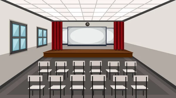 Interieur Der Schauspiel Klassenzimmer Illustration — Stockvektor