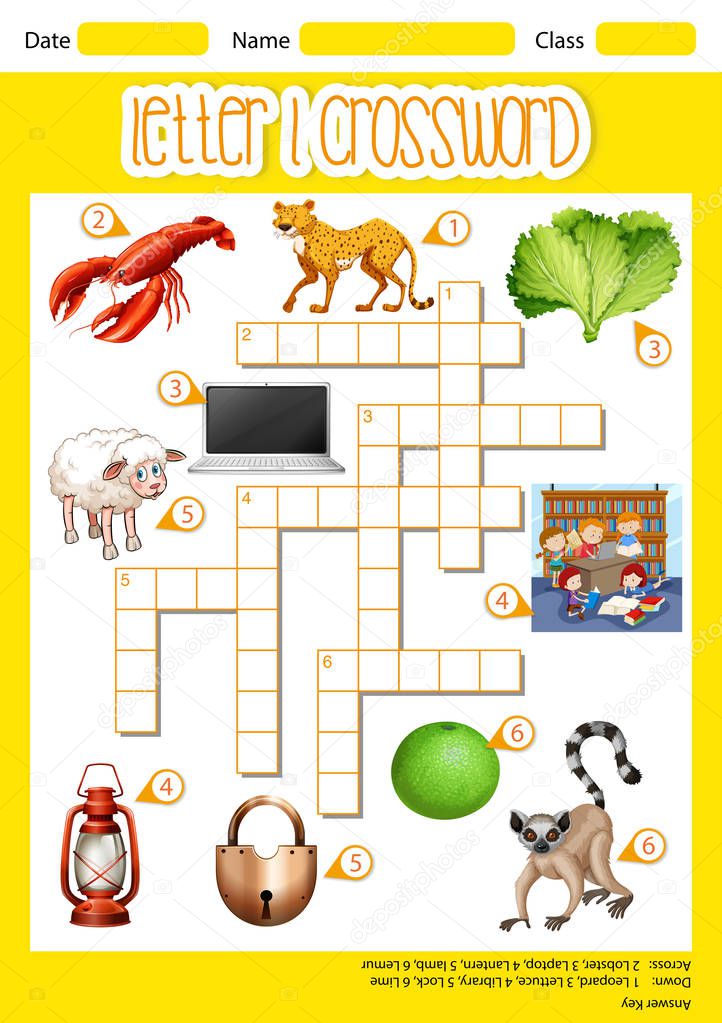letter l crossword concept illustration