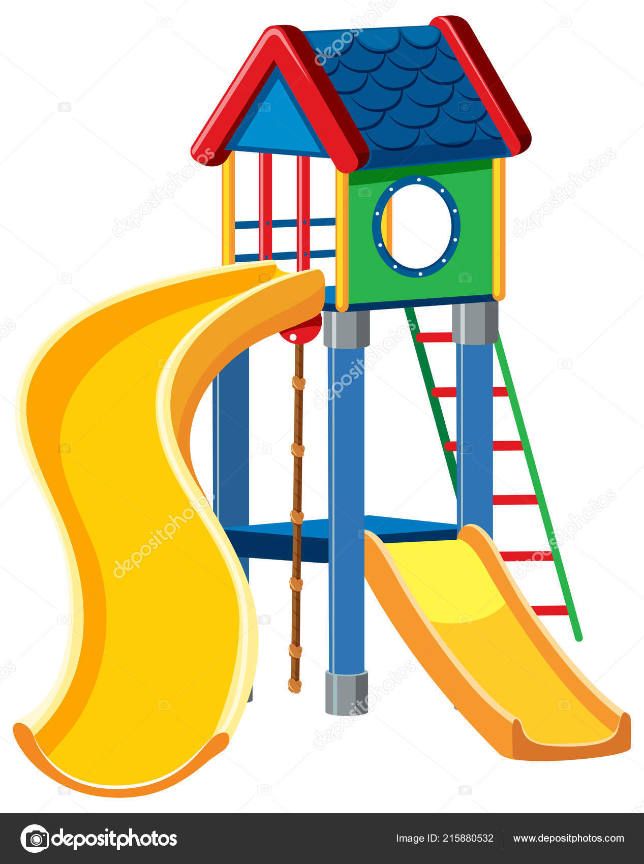 Playground Cubby House White Background Illustration Stock Vector - Main Image