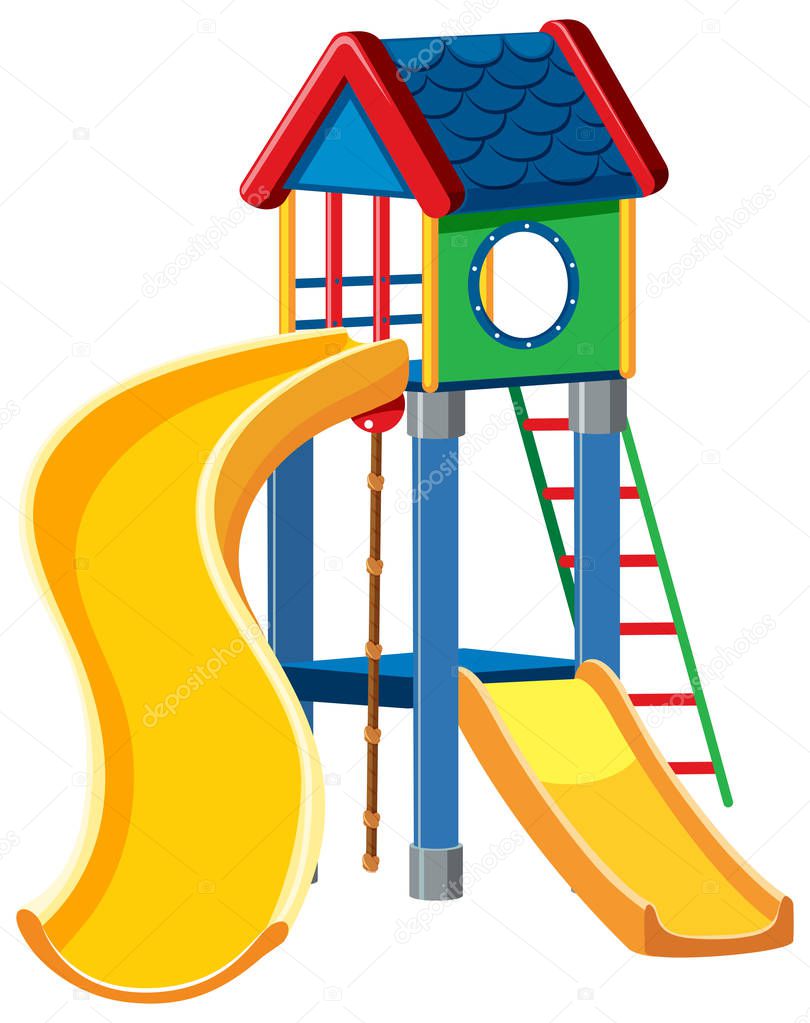 Playground cubby house white background illustration