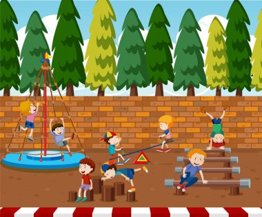 Çocuk oyun bahçesi illüstrasyon