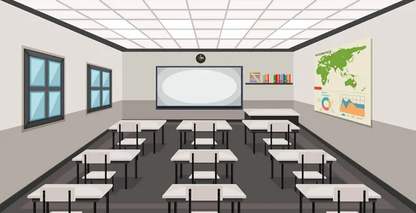 Interior Classroom Illustration — Stock Vector