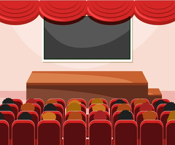 Interior Stage Audience Illustration — Stock Vector
