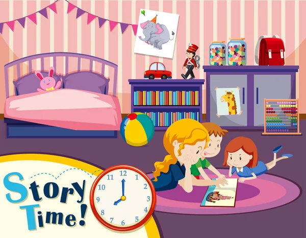 Efe ve yatak odası illüstrasyon çocuklarda