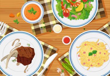 Yemek şekil havadan görünümü