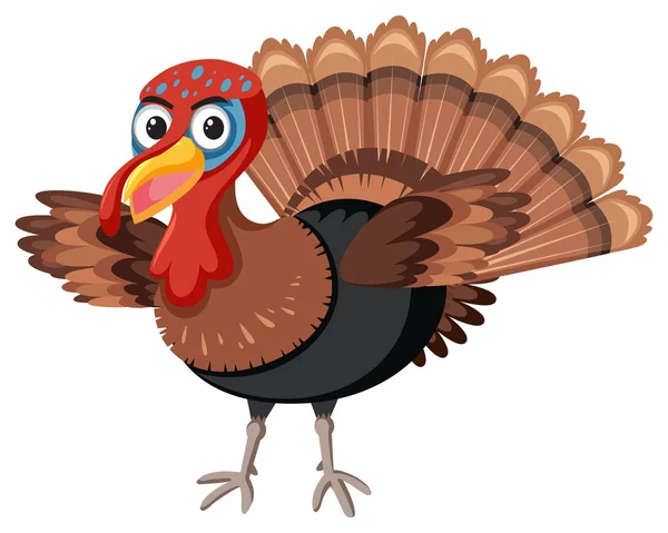 Thanks Giving Turkey White Background Illustration — Stock Vector
