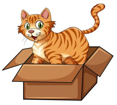 Bir kedi kutusunu çizimde